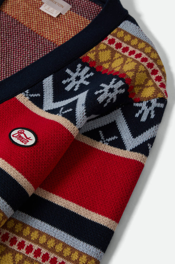 Women's Winter Racing Cardigan in the color Multi Racing Stripe - Additional Laydown image