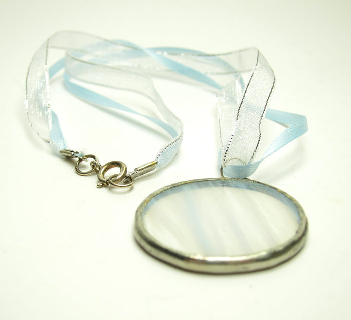 Stained glass soldered pendant necklace